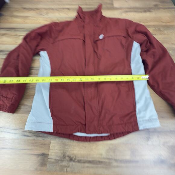 Timberland Snap Zip Up Fleece Lined Jacket Mens S/P Red Long Sleeve Nylon - Picture 4 of 8